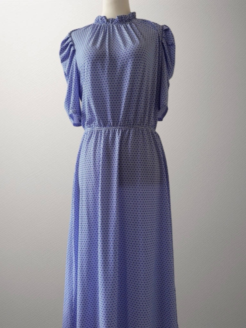 Adrianna Papell Blue Geometric Print Maxi Dress